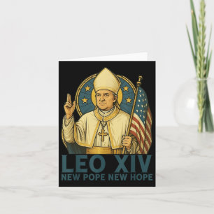 Carte Leo Xiv Nouveau Pape Nouvel Espoir Drapeau Rétro V