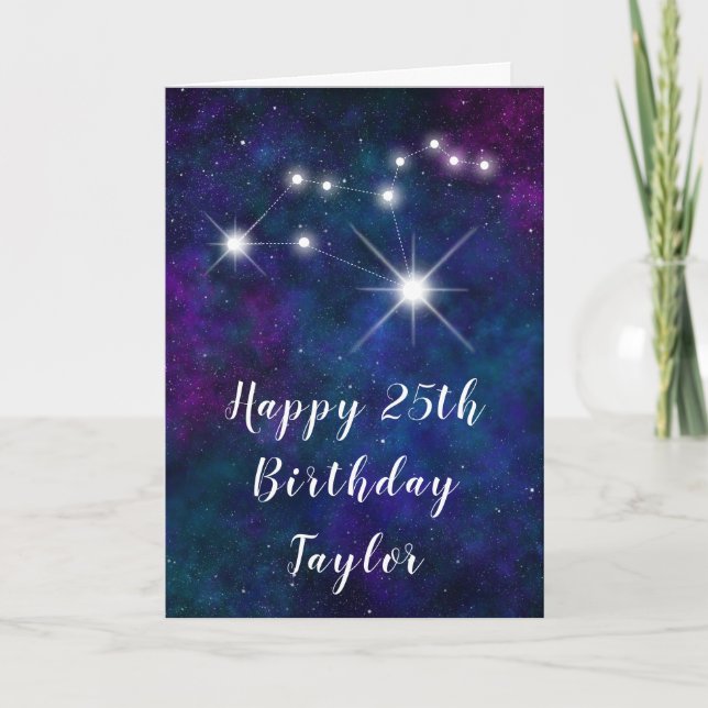 Carte Leo Zodiac Constellation Joyeux anniversaire (Devant)