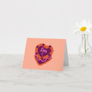 Carte Leo Zodiac Pastel Coeur gâteau d'anniversaire
