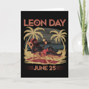 Carte Leon Day 25 Juin Père Noël Beach 6 Mois À Noël