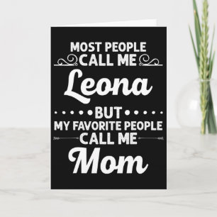 Carte Leona Cadeau Nom Drôle Fête des Mères Personnalisé