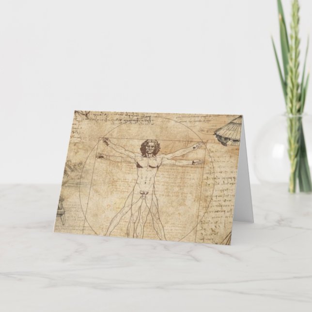 Carte Léonard de Vinci L'Homme Vitruvien (Devant)