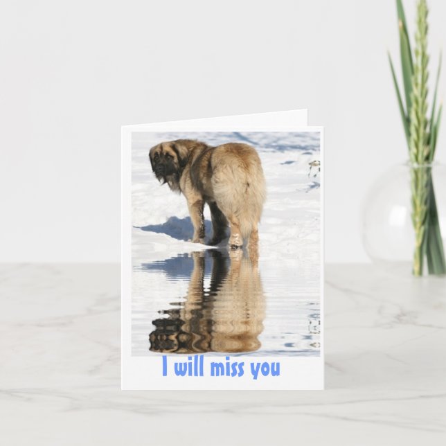 Carte Leonberger disant au revoir (Devant)