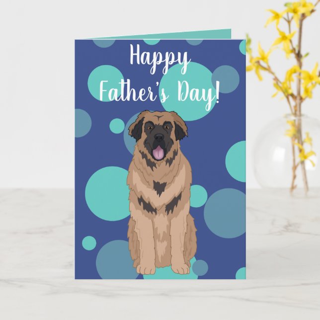 Carte Leonberger du jour du Père (Fleur jaune)