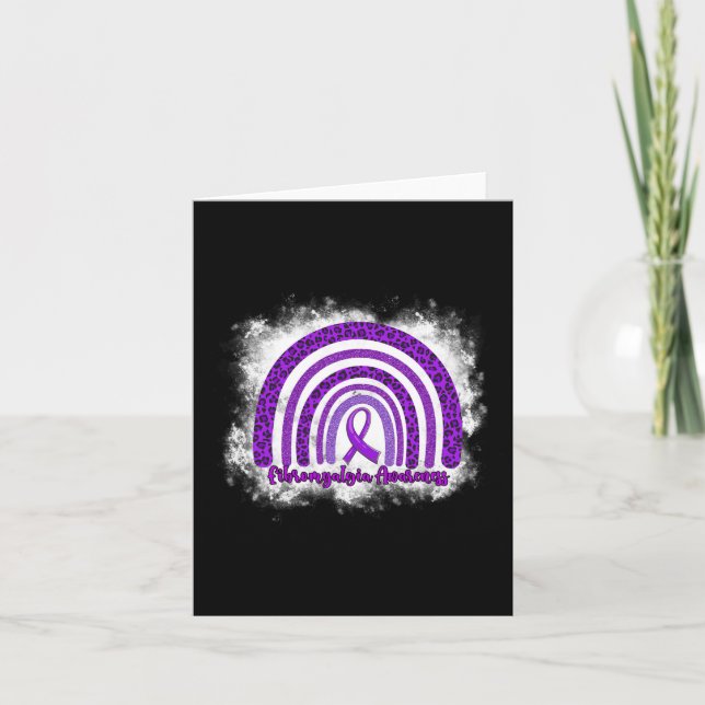 Carte Leopard Arc-en-ciel guerrier Fibromyalgie sensibil (Devant)