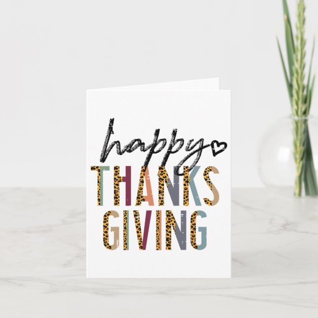Carte Leopard Bon thanksgiving mignonne Automne Femmes (Devant)