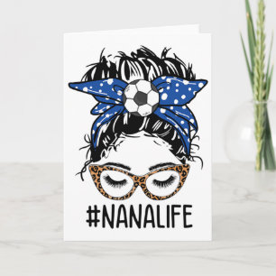 Carte Leopard Bun Messy Football Nana Jour de la fête de