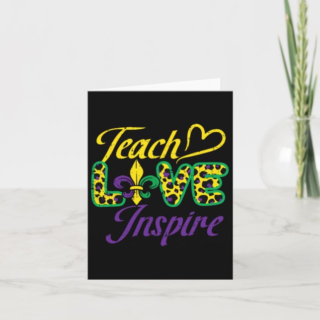 Carte Leopard Enseigner l'Amour Inspirer Mardi Gras Ense (Devant)
