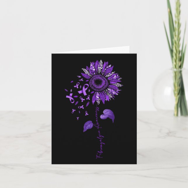 Carte Leopard Fibromyalgie Sensibilisation au ruban viol (Devant)