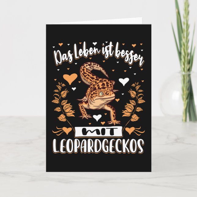 Carte Leopard Gecko Avec Ballons (Devant)