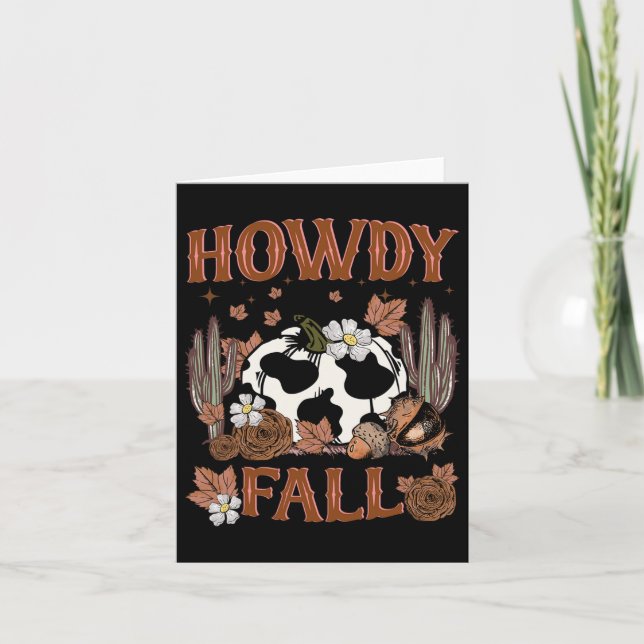 Carte Leopard Howdy Automne Citrouille Ouest Automne Aut (Devant)