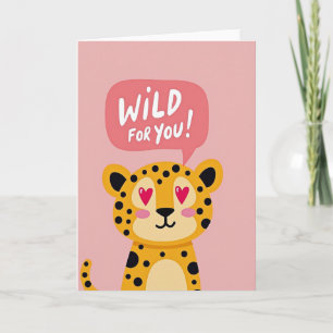 Carte Léopard Mignon Fou Amoureux