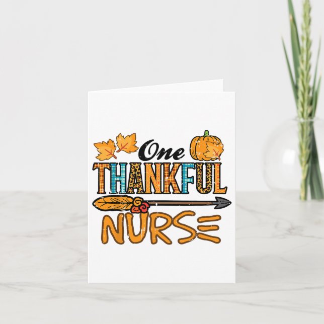 Carte Leopard One Thankful Nurse Thanksgiving Fall Scrub (Devant)