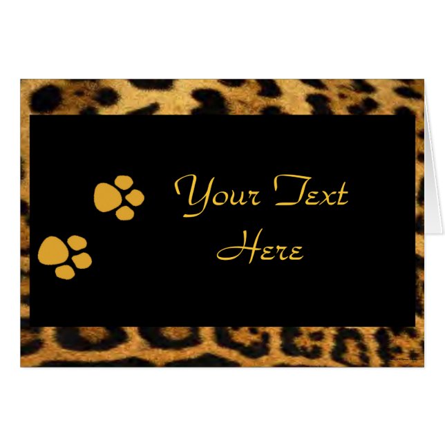 Carte Leopard Paws (Devant horizontal)