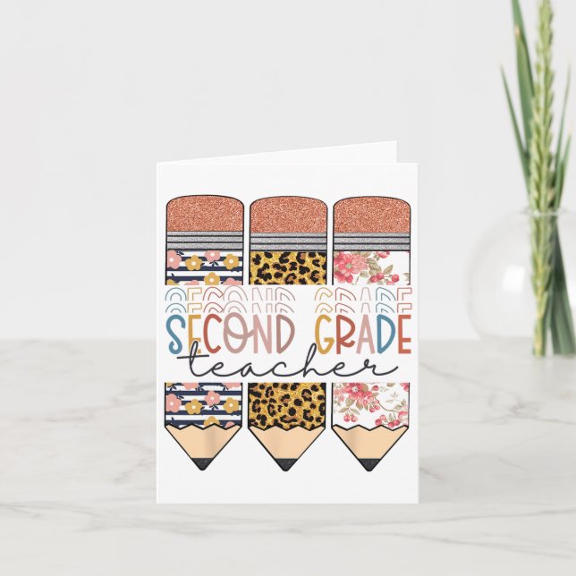 Carte Leopard Pencil, Enseignant De Deuxième Année Premi (Devant)
