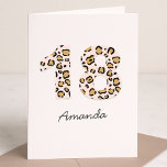 Carte Leopard Print 18 | Modern Cute Name 18th Birthday<br><div class="desc">Simple, stylish and trendy leopard print age 18 greeting card in brown and black animal print on a pale pink background. The name and inside message in modern script can be easily personalized for a truly unique 18th birthday card for your loved one's special day! The design is also available...</div>