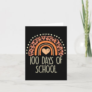 Carte Leopard Rainbow 100 Days School Cute 100th Day Tea