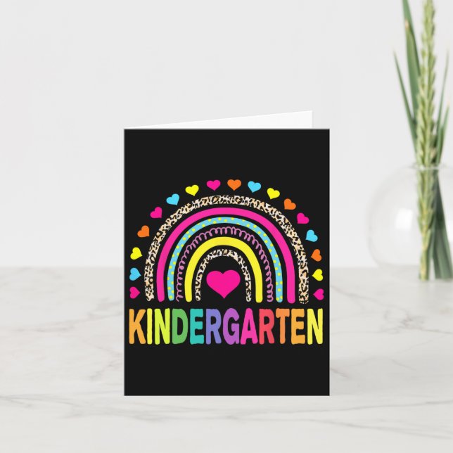 Carte Leopard Rainbow Kindergarten Enseignant Premier Jo (Devant)