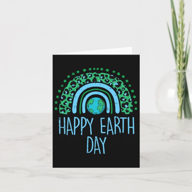 Carte Leopard Rainbow Planet Happy Jour des terres migno (Devant)