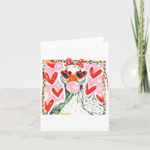 Carte Léopard Rétro Saint-Valentin Oie Drôle Nk Coquette