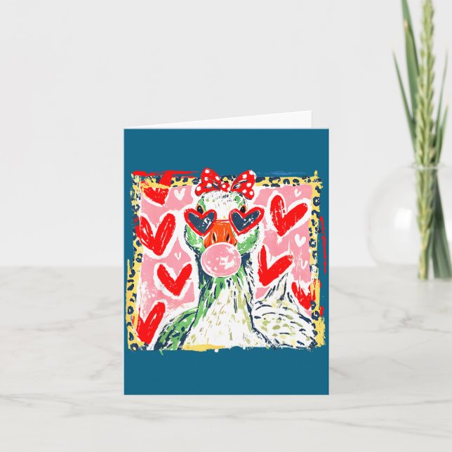 Carte Leopard Valentine's Day Goose Funny Cute Goose Hun (Devant)