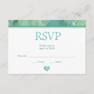 Carte l'épousant en verre de la mer RSVP