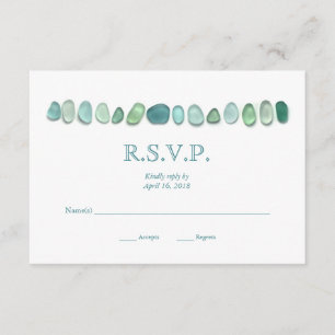 Carte l'épousant en verre de la mer RSVP d'Aqua