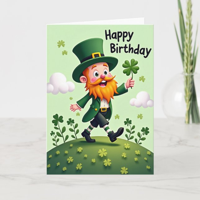 Carte Leprechaun Birthday Fun Card (Devant)