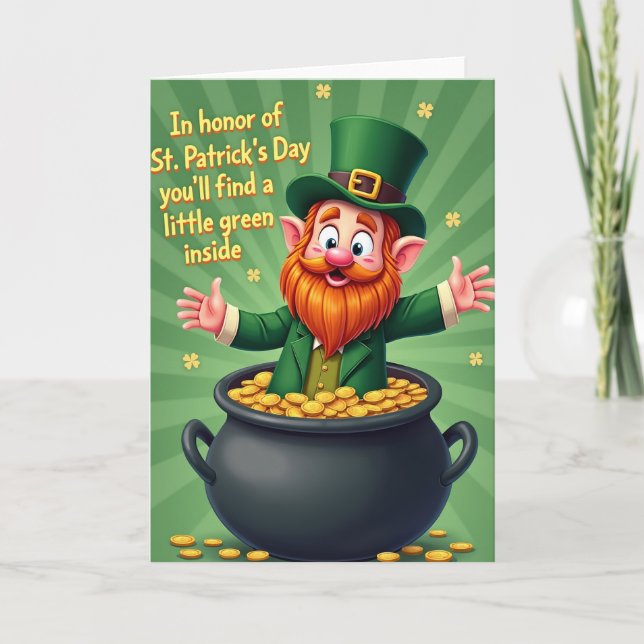 Carte Leprechaun Faux Gold Foil Card (Devant)