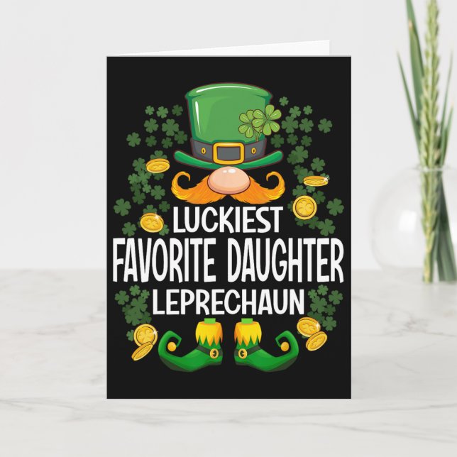 Carte Leprechaun Fille Préférée la Plus Chanceuse St Pat (Devant)