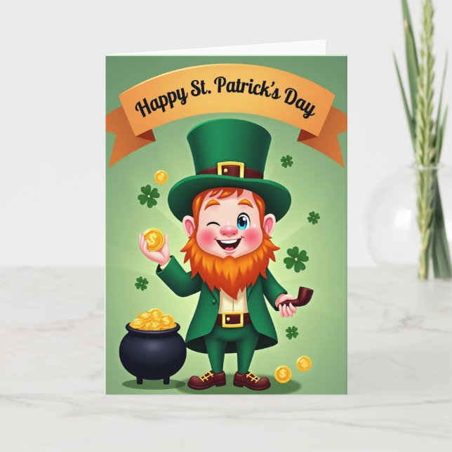 Carte Leprechaun Gold Coins Scene Card (Devant)