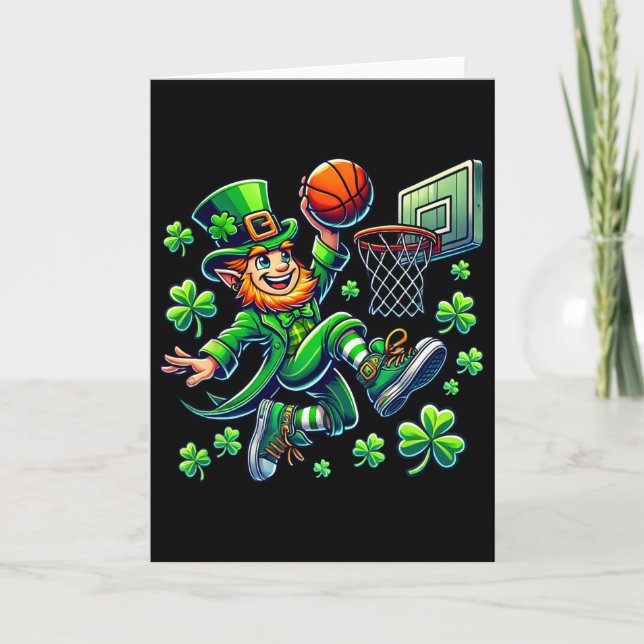 Carte Leprechaun Sketll Dunk St Patricks Day Garçons Hom (Devant)