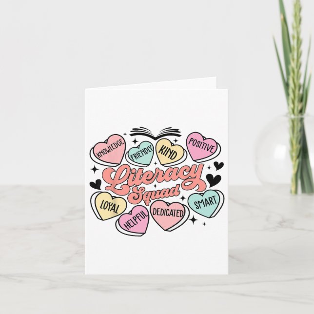 Carte L'équipe de littératie adore la Saint-Valentin des (Devant)