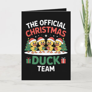 Carte L'équipe officielle de canards de Noël Chapeau de