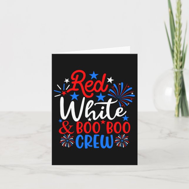 Carte L'équipe rouge blanc et boo boo drôle infirmière 4 (Devant)