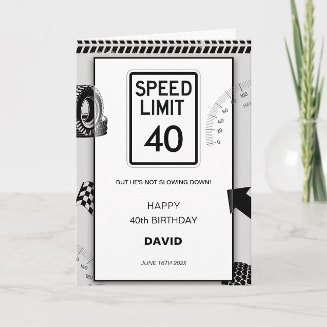 Carte Les 40 ans de Speed Limit Man  (Devant)