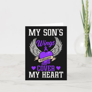 Carte Les ailes de mon fils couvrent mon cœur - Sensibil