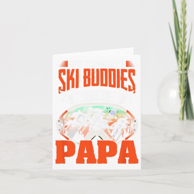 Carte Les amateurs de ski Appelez-Moi Papa Ski Skier Ski (Devant)