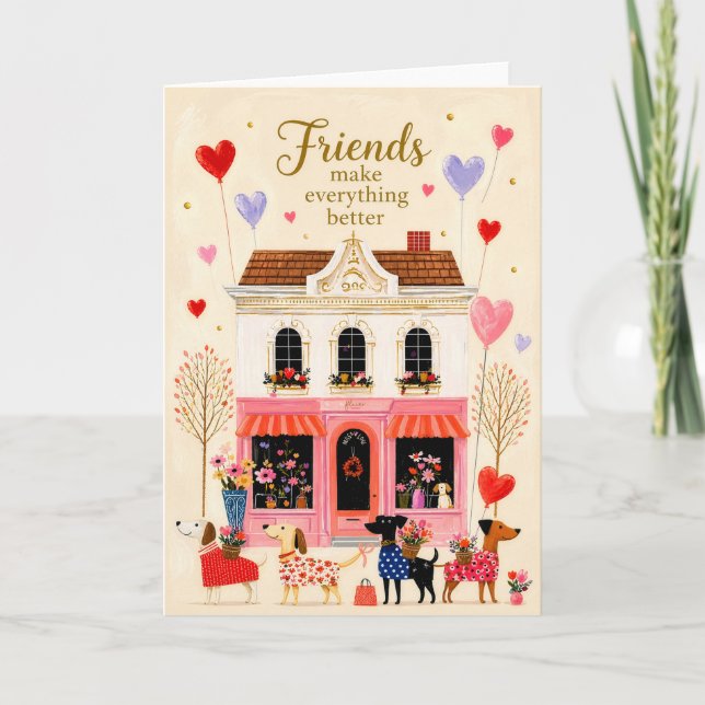 Carte Les amis rendent tout meilleur Chien (Devant)