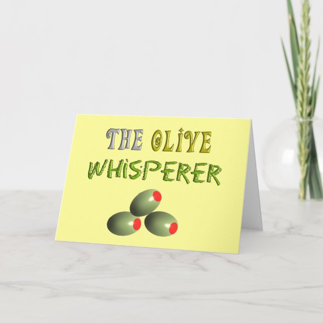 Carte Les Amoureux d'Olive Cadeaux "L'Olive Whisperer" (Devant)