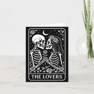 Carte Les amoureux squelette amour couples gothique mari