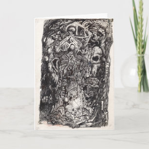 Carte Les anciens, dessin à l'encre