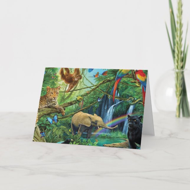 Carte Les animaux qui vivent ensemble jettent un oreille (Devant)