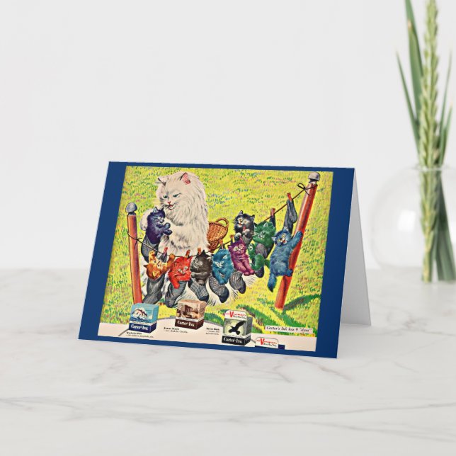 Carte Les années 1940 Carter’s Ink and mama cat and kitt (Devant)