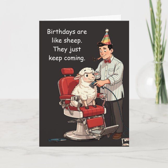 Carte Les anniversaires sont comme les moutons, ils cont (Devant)