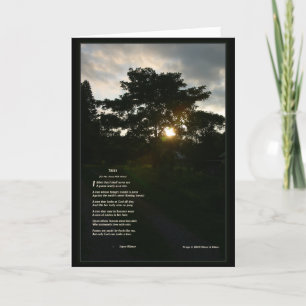 Carte Les arbres 5x7 de poème de Joyce Kilmer ont plié