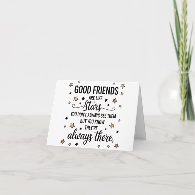 Carte Les bons amis sont comme des étoiles Citation Insp (Devant)