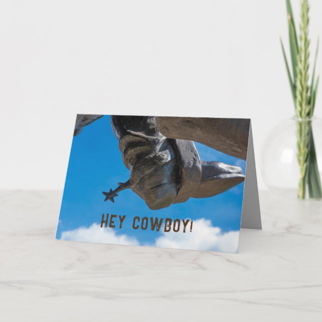 Carte Les bottes de cowboy éperonnent et ciel bleu ouver (Devant)
