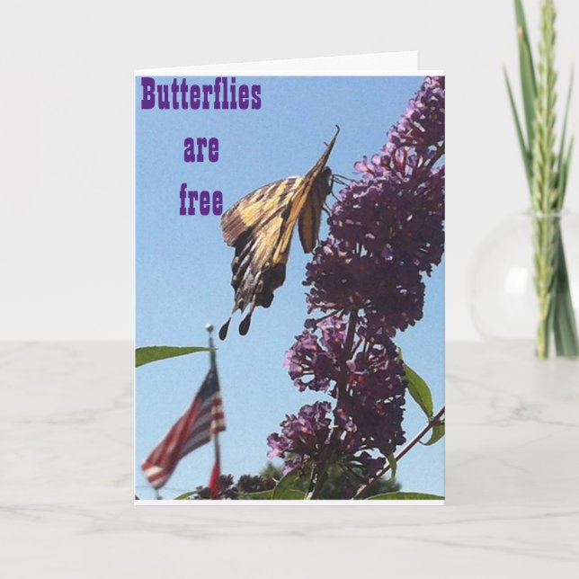CARTE LES BUTTERFLIES SONT GRATUITS/SUR VOTRE ANNIVERSAI (Devant)