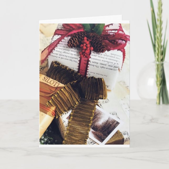 CARTE LES CADEAUX SONT ENVELOPPÉS/L'ARBRE EST TRIMMÉ MER (Devant)